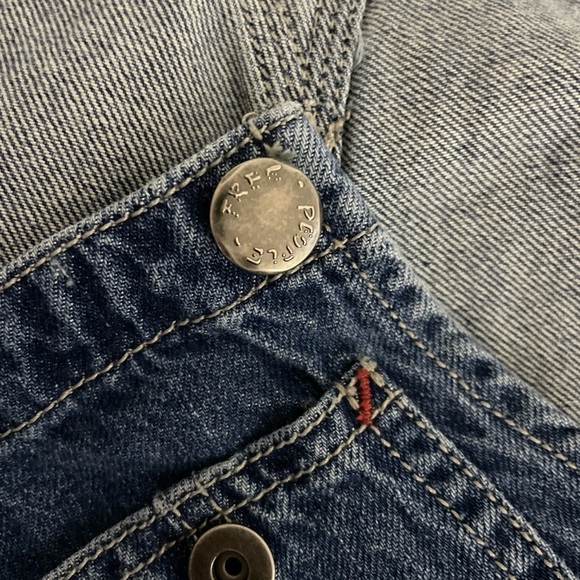 We the Free Denim Bib Overalls Size 26 Blue Jeans Cotton Festival Boho Hippie - Picture 4 of 10